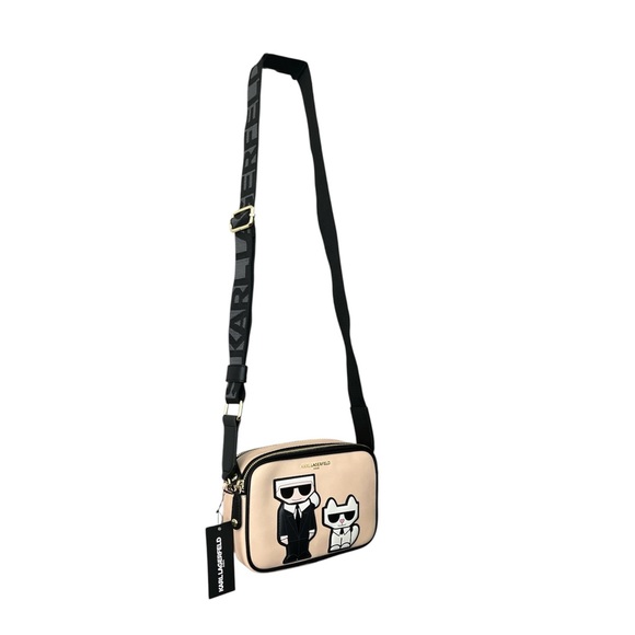 Karl Lagerfeld Black and Cream (Fawn) Crossbody Bag featuring Choupette - Picture 11 of 13